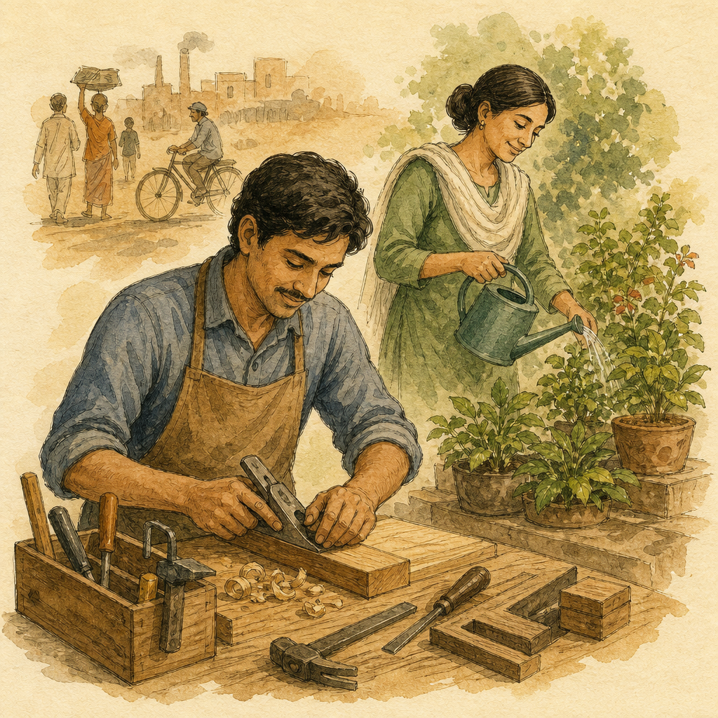 Editorial drawing — Dignity of work