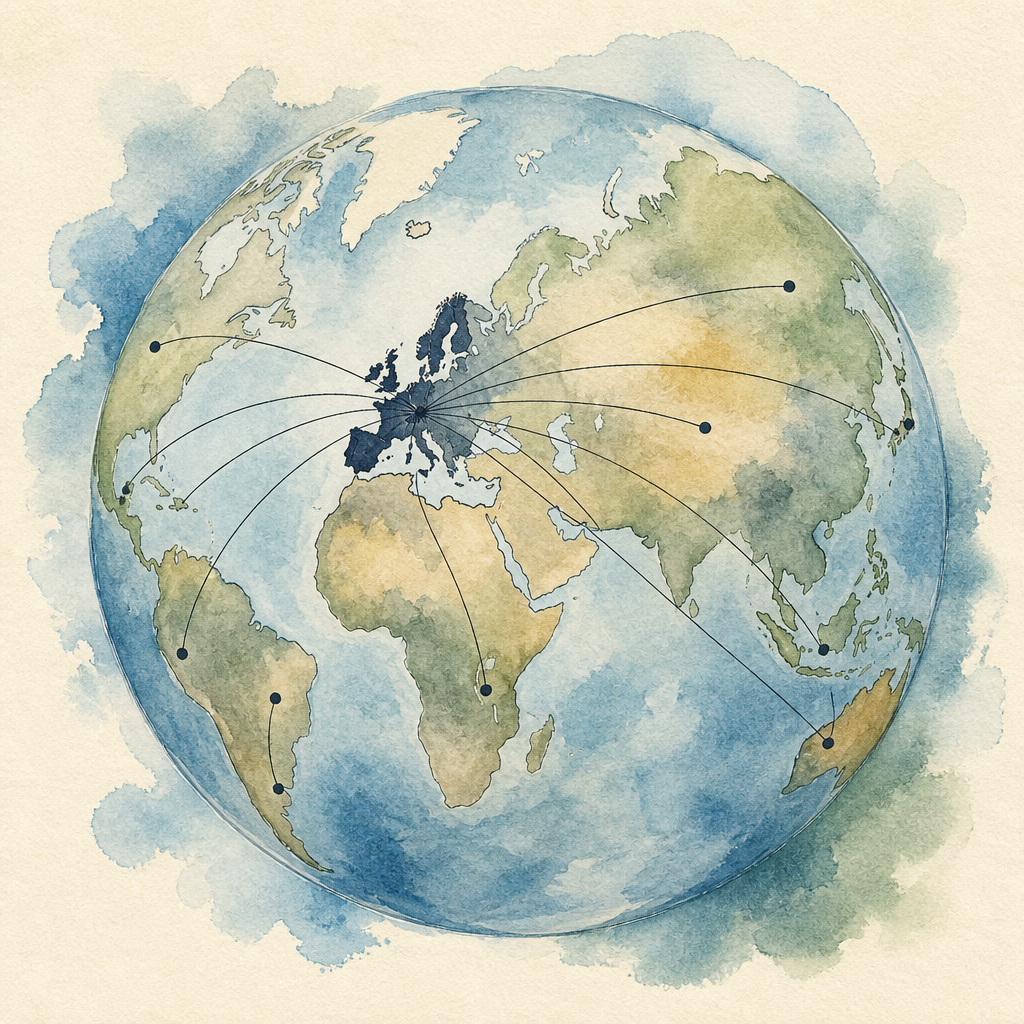 Editorial drawing — EU and the world