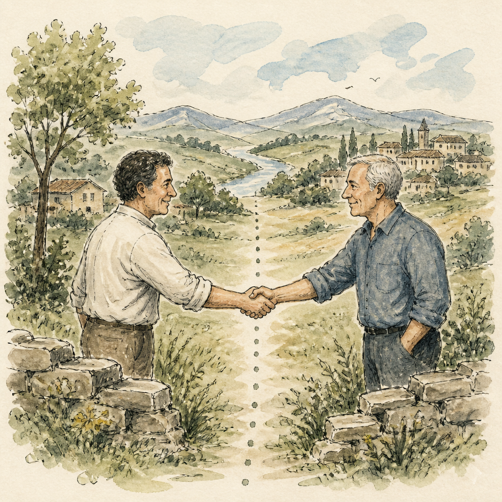 Editorial drawing — Neighbours across borders