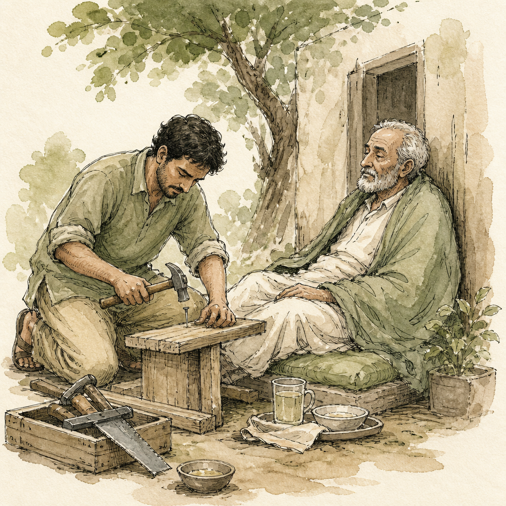 Editorial drawing — Work if you are able to