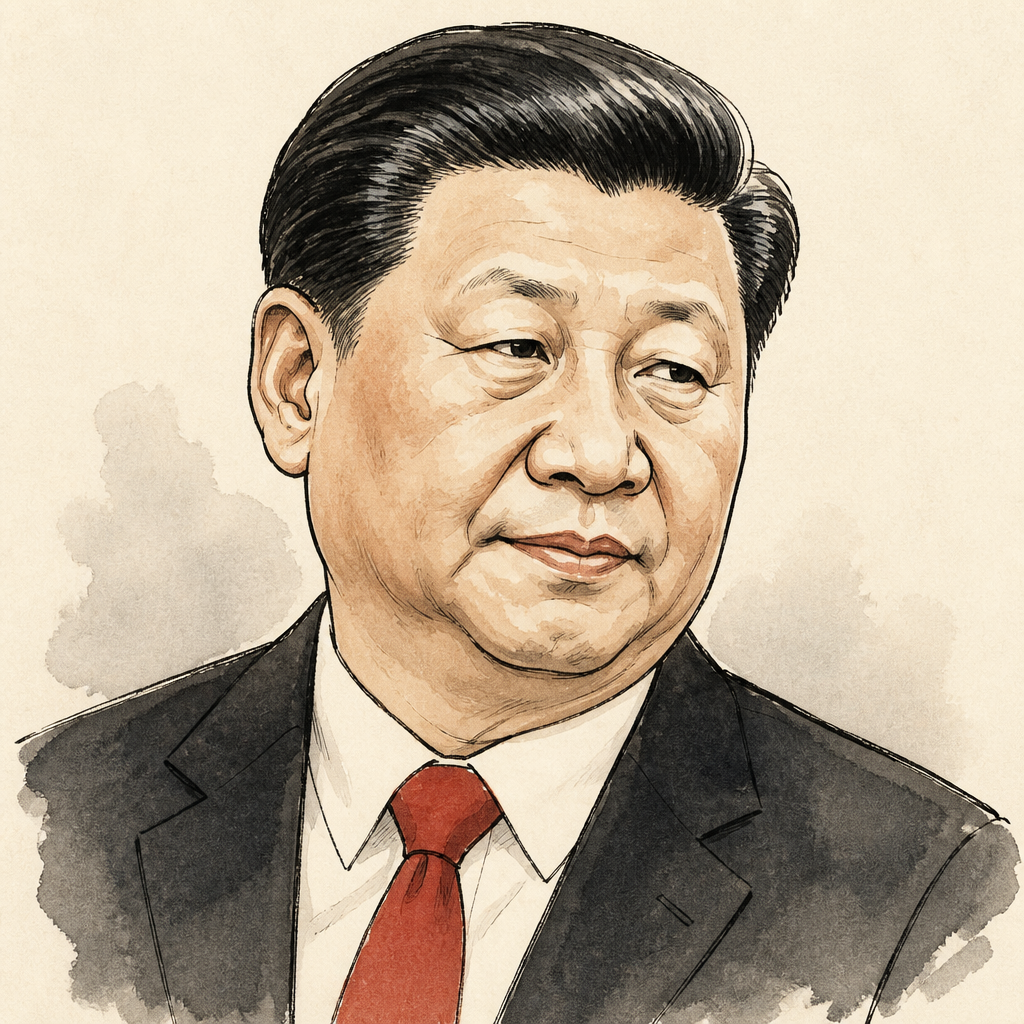 Editorial drawing — Xi and the world